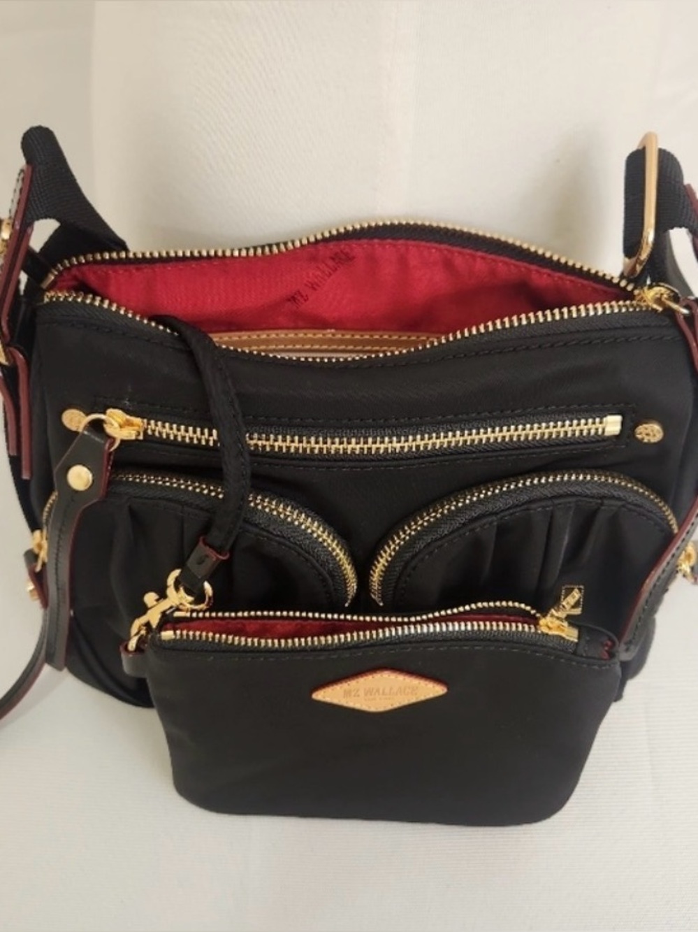 MZ Wallace - Elegant Black Shoulder Bag/Crossbody Bag with Wallet